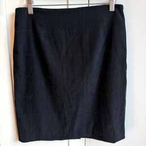 Talbots Suede Pencil Skirt Patchwork Women 10P Black 90s Minimalist Chic Fall